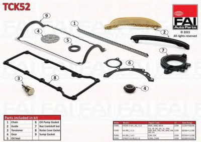 FAI AUTOPARTS tck52 -  Комплект цепи привода распредвала